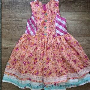 Wildflowers Pink and Peach Floral Sundress for Kids